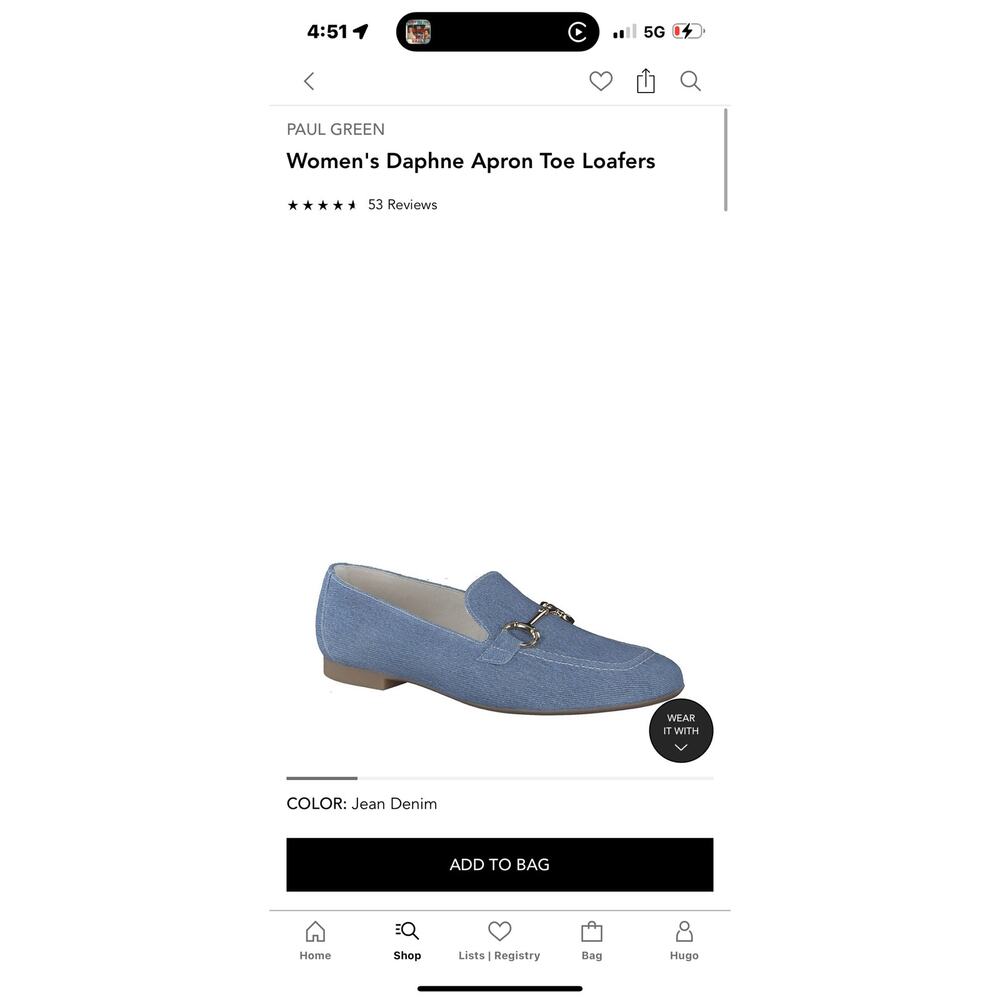 Paul Green Daphne Denim Loafer Size 9